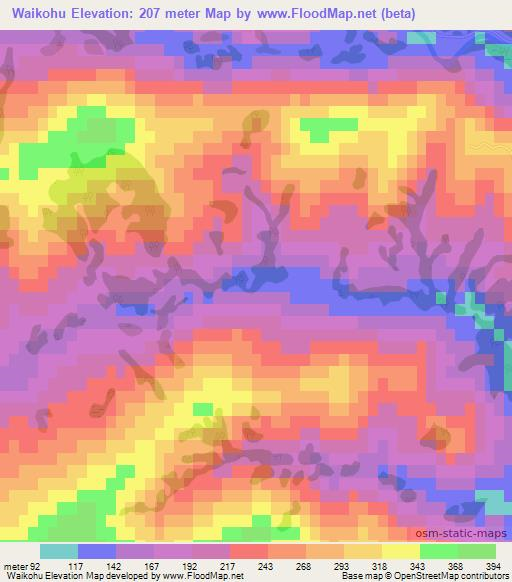Waikohu,New Zealand Elevation Map