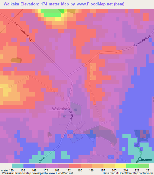 Waikaka,New Zealand Elevation Map