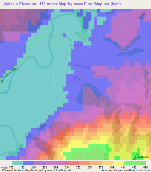 Waikaia,New Zealand Elevation Map