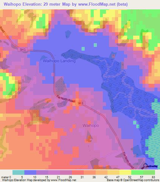 Waihopo,New Zealand Elevation Map