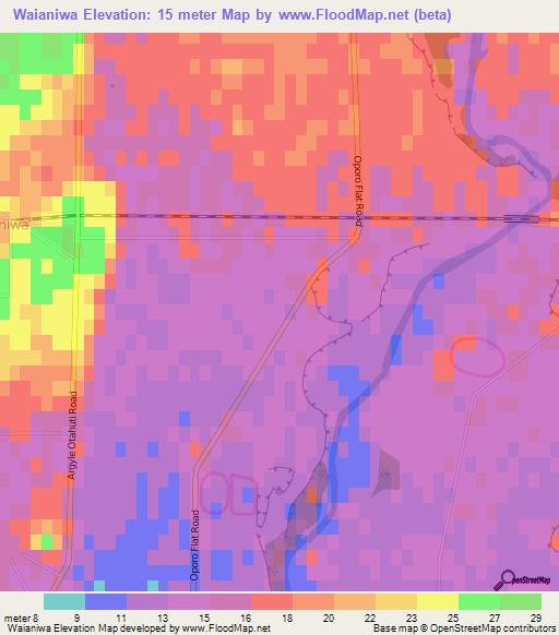 Waianiwa,New Zealand Elevation Map