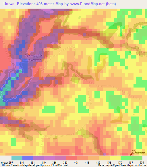 Utuwai,New Zealand Elevation Map