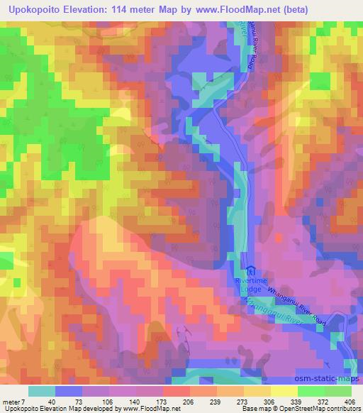 Upokopoito,New Zealand Elevation Map