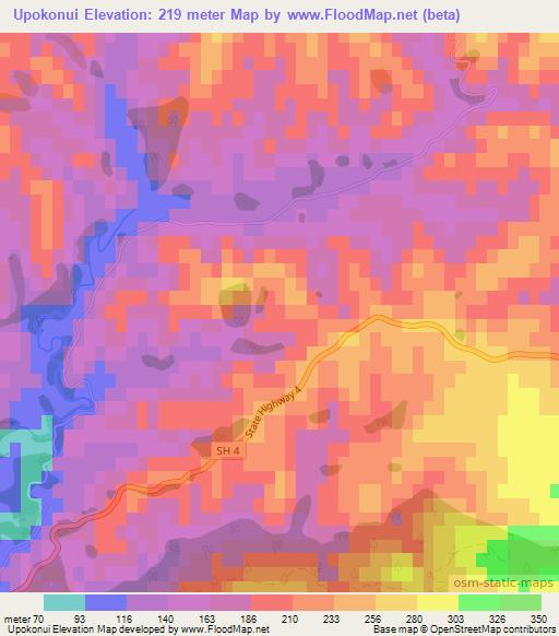 Upokonui,New Zealand Elevation Map