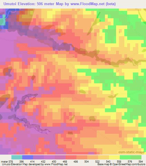 Umutoi,New Zealand Elevation Map