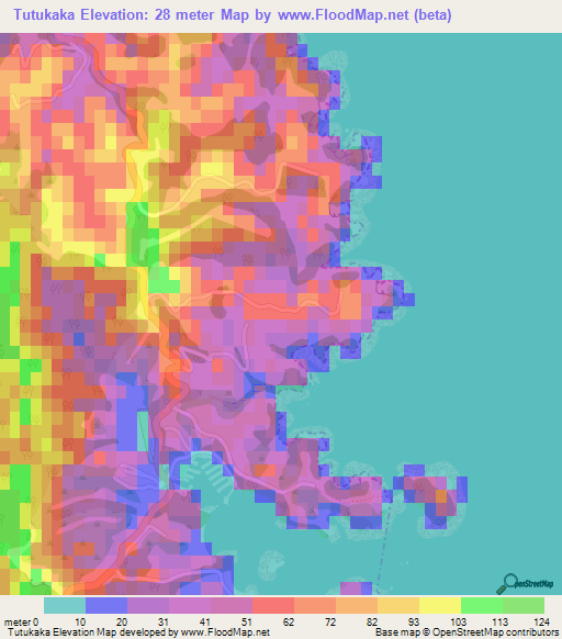 Tutukaka,New Zealand Elevation Map