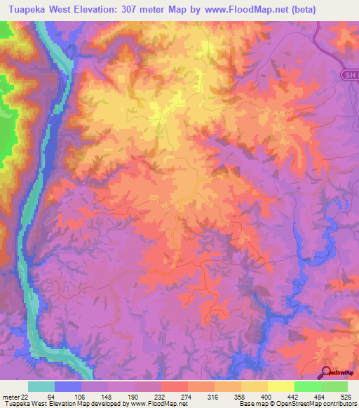 Tuapeka West,New Zealand Elevation Map