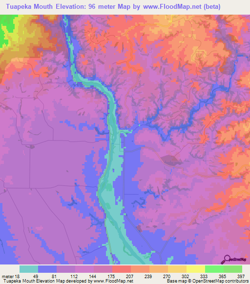 Tuapeka Mouth,New Zealand Elevation Map