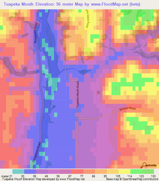 Tuapeka Mouth,New Zealand Elevation Map