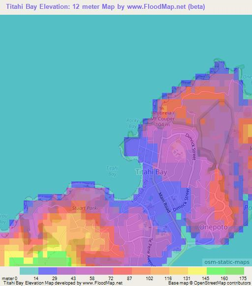Titahi Bay,New Zealand Elevation Map