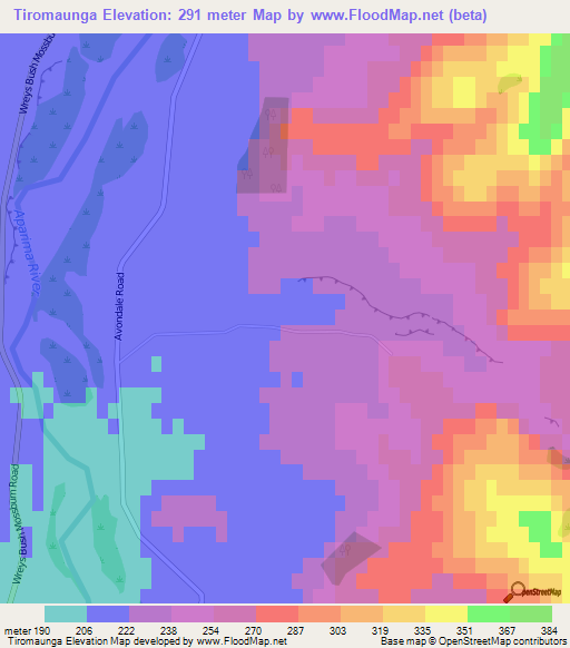 Tiromaunga,New Zealand Elevation Map