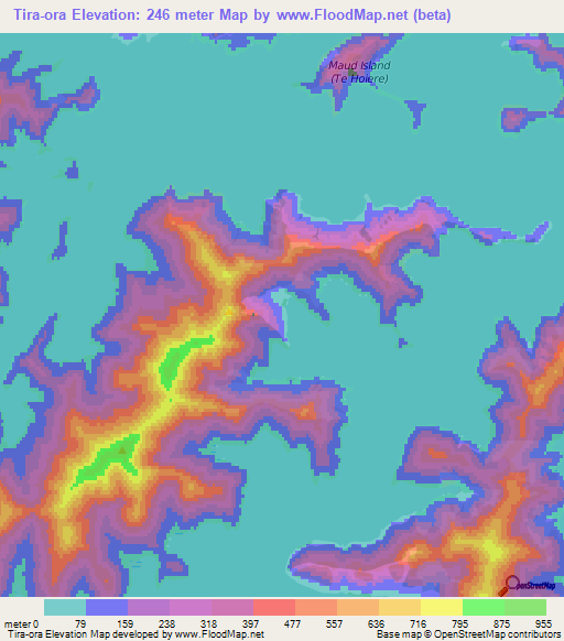 Tira-ora,New Zealand Elevation Map