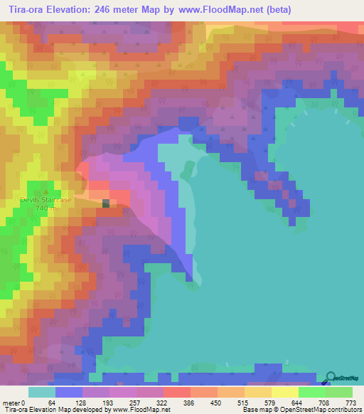 Tira-ora,New Zealand Elevation Map