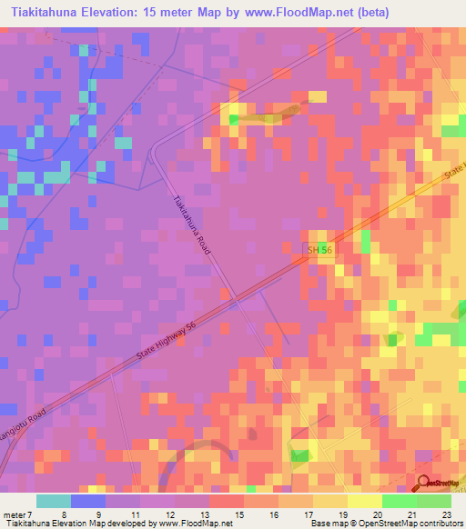 Tiakitahuna,New Zealand Elevation Map
