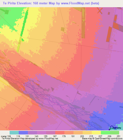 Te Pirita,New Zealand Elevation Map