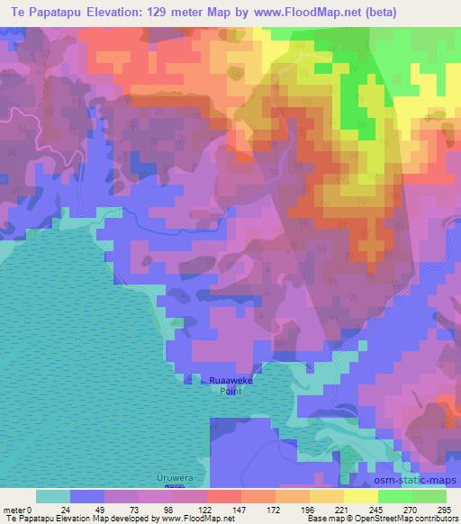 Te Papatapu,New Zealand Elevation Map