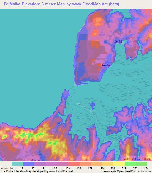 Te Maika,New Zealand Elevation Map