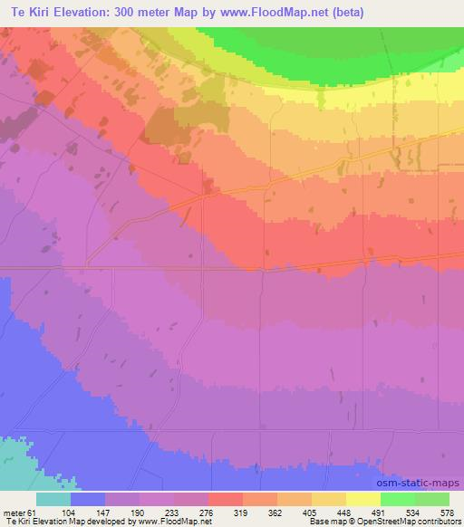 Te Kiri,New Zealand Elevation Map