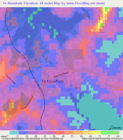 Te Kauwhata,New Zealand Elevation Map