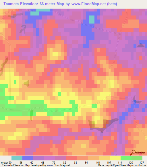 Taumata,New Zealand Elevation Map