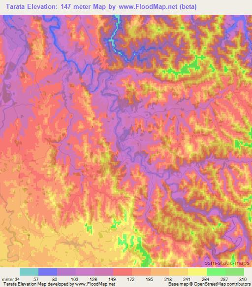 Tarata,New Zealand Elevation Map