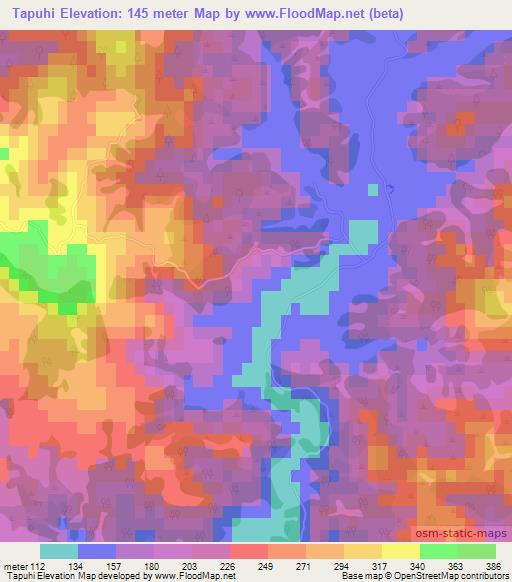 Tapuhi,New Zealand Elevation Map