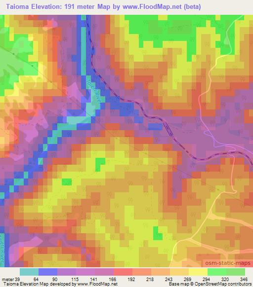 Taioma,New Zealand Elevation Map
