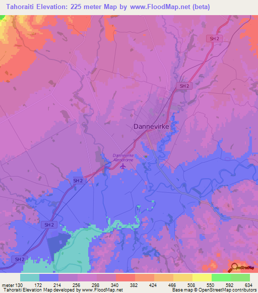 Tahoraiti,New Zealand Elevation Map