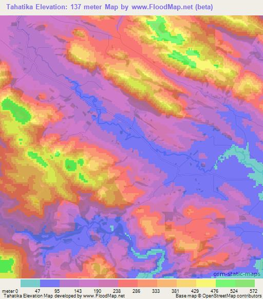 Tahatika,New Zealand Elevation Map