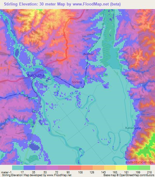 Stirling,New Zealand Elevation Map