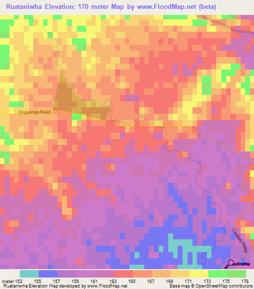 Ruataniwha,New Zealand Elevation Map