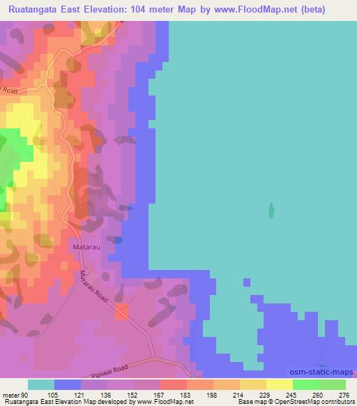 Ruatangata East,New Zealand Elevation Map