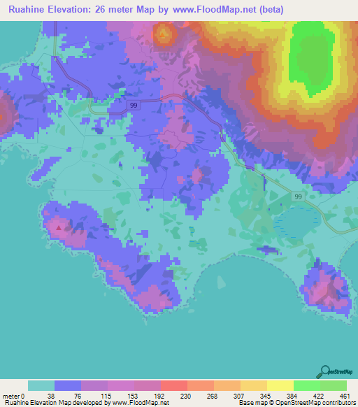Ruahine,New Zealand Elevation Map