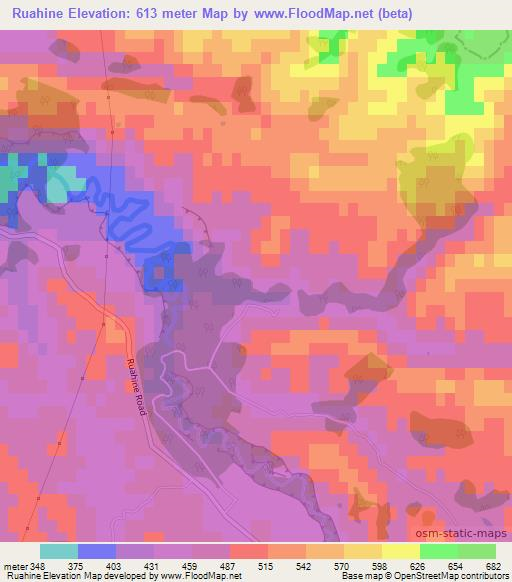 Ruahine,New Zealand Elevation Map