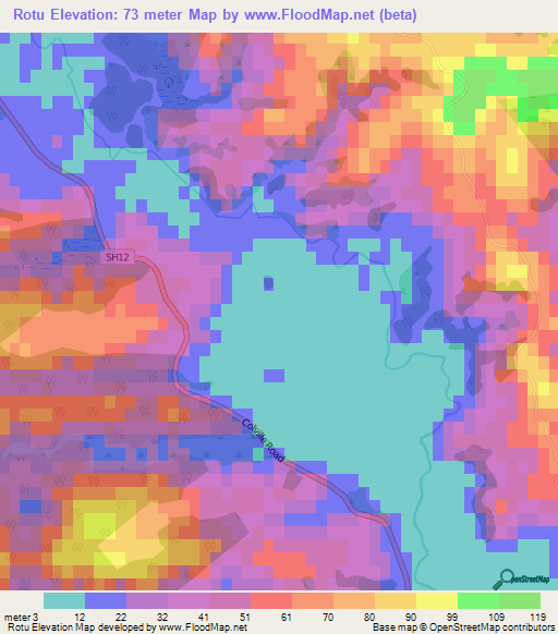 Rotu,New Zealand Elevation Map