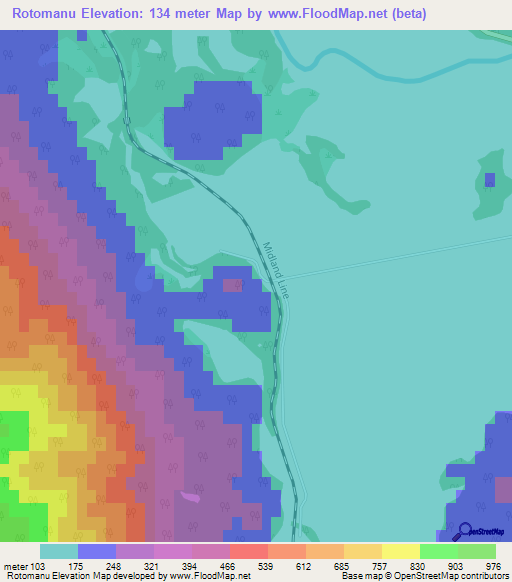Rotomanu,New Zealand Elevation Map