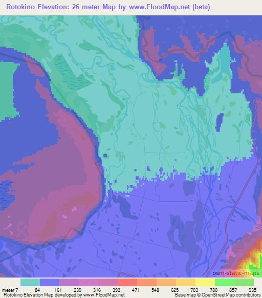 Rotokino,New Zealand Elevation Map