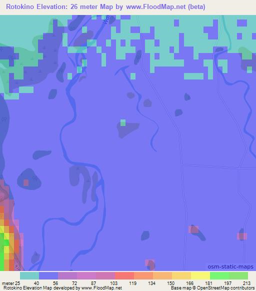 Rotokino,New Zealand Elevation Map