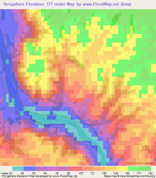 Rongahere,New Zealand Elevation Map