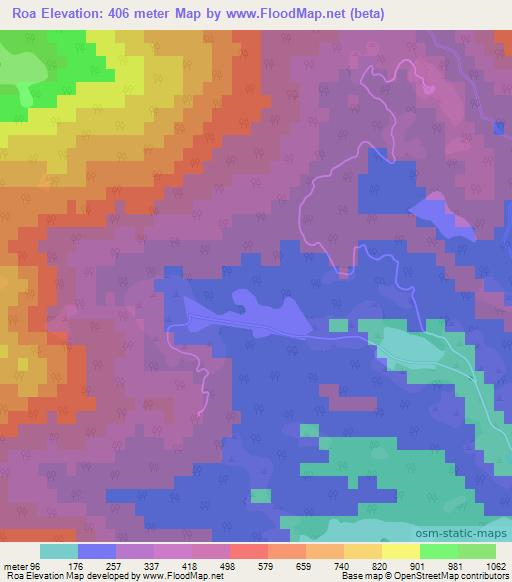Roa,New Zealand Elevation Map