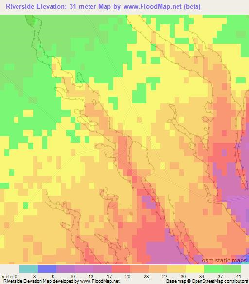 Riverside,New Zealand Elevation Map