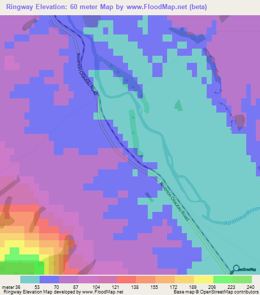 Ringway,New Zealand Elevation Map