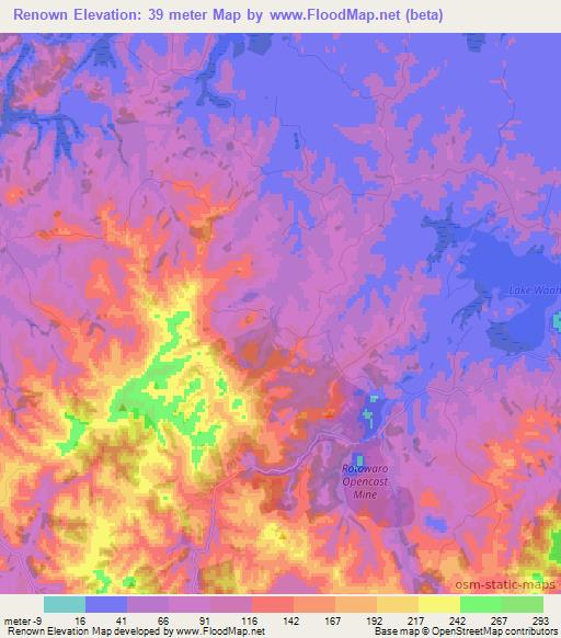 Renown,New Zealand Elevation Map