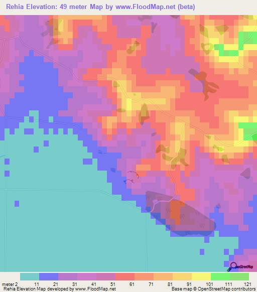 Rehia,New Zealand Elevation Map