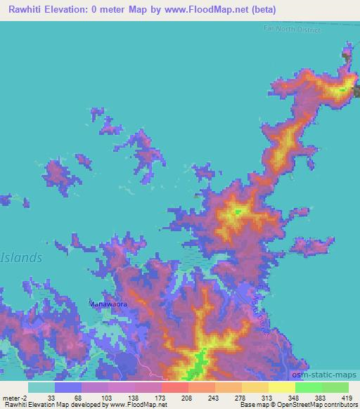 Rawhiti,New Zealand Elevation Map