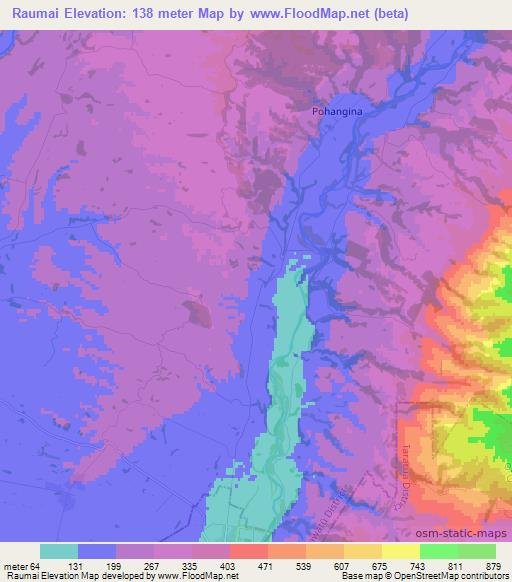 Raumai,New Zealand Elevation Map