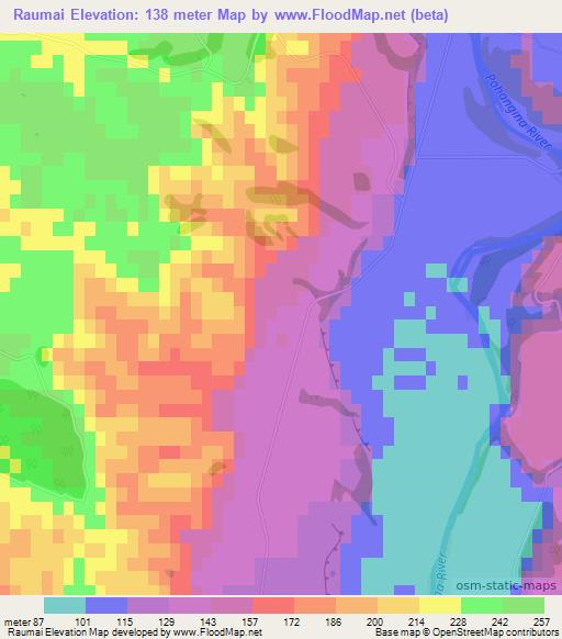 Raumai,New Zealand Elevation Map