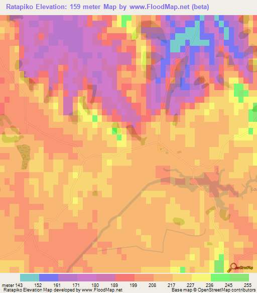 Ratapiko,New Zealand Elevation Map