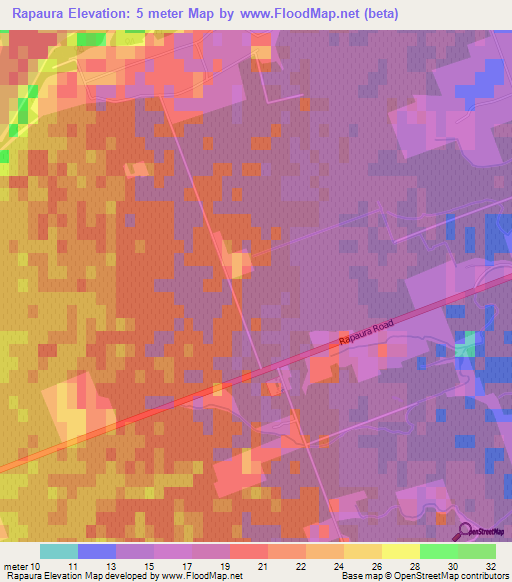 Rapaura,New Zealand Elevation Map