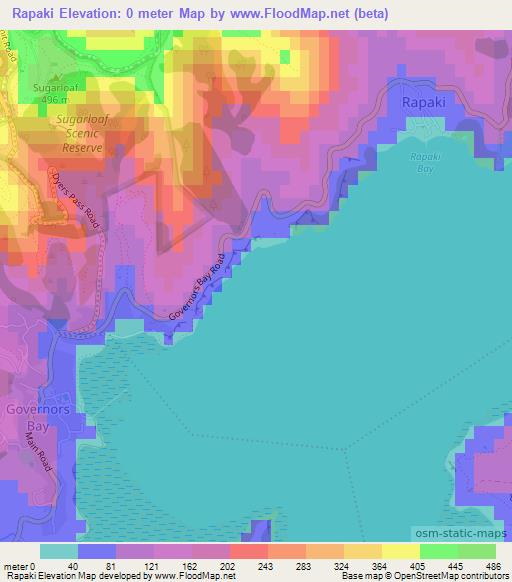 Rapaki,New Zealand Elevation Map